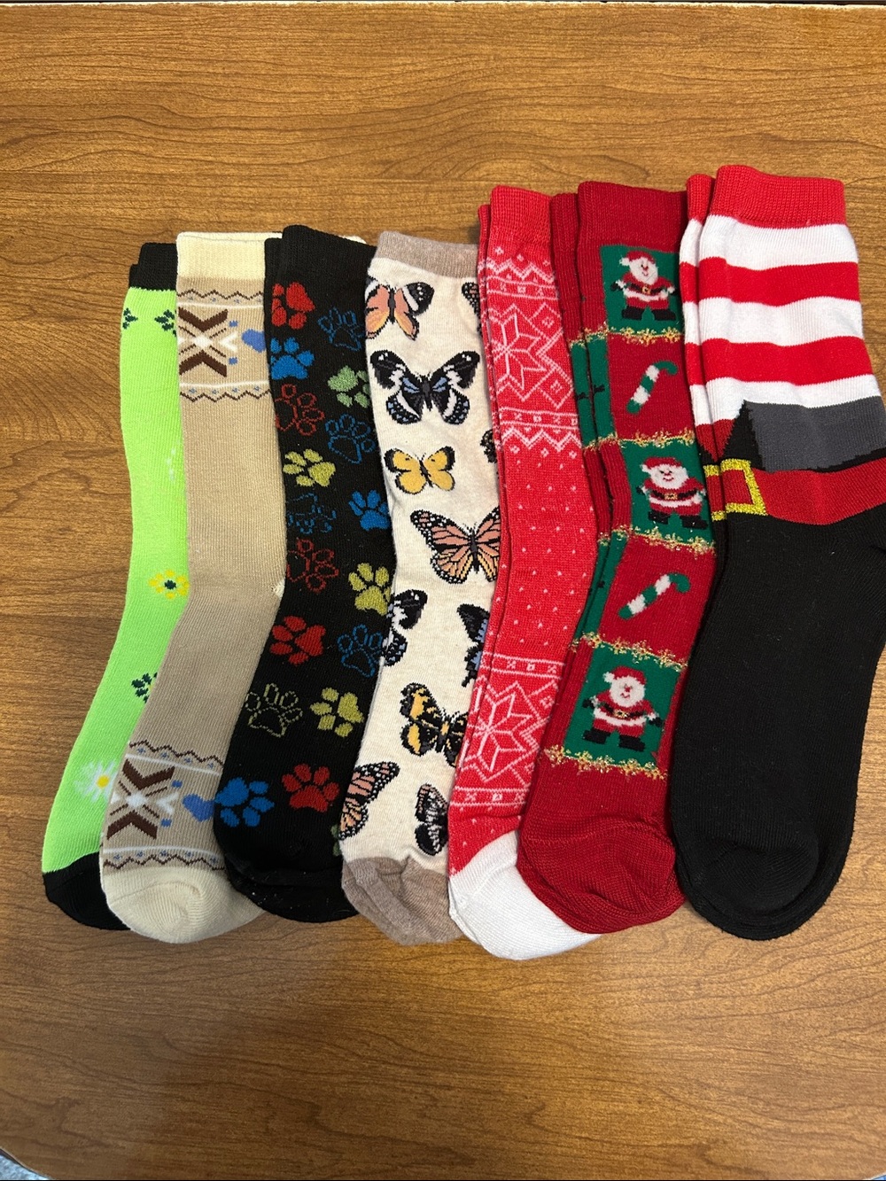 Assorted Patterned Crew Socks